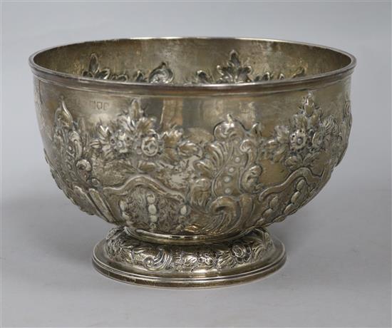 An Edwardian silver rose bowl, Goldsmiths & Silversmiths Co